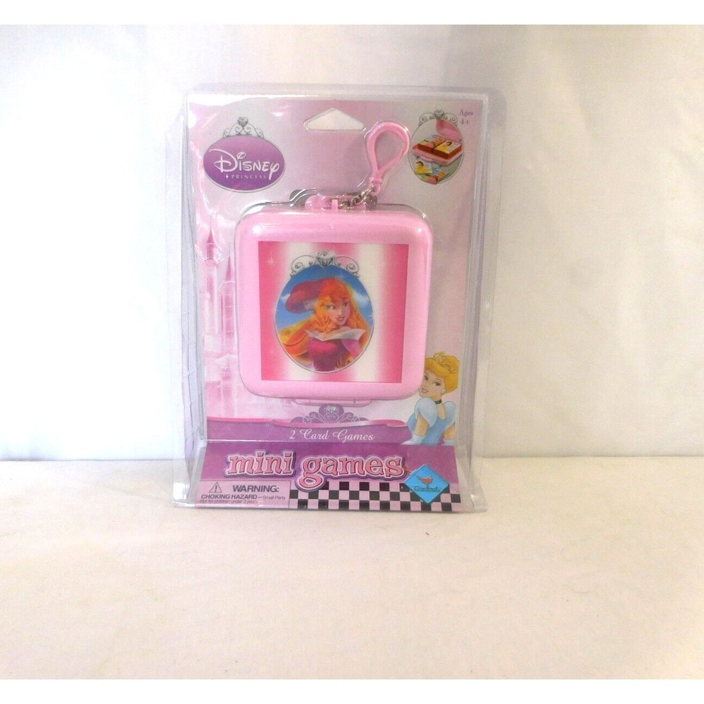 Disney Princess Checkers MINI Game Clip n Go Case Pink Belle Cinderella Ariel